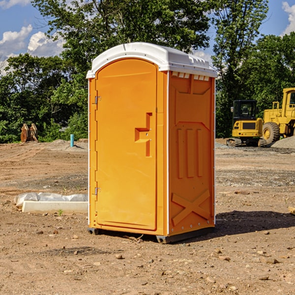 how often are the portable restrooms cleaned and serviced during a rental period in Fillmore